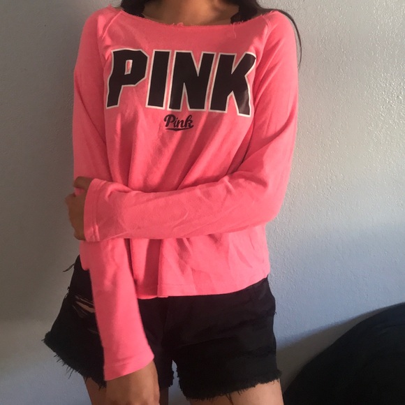 PINK Victoria's Secret Tops - Hot Pink Long Sleeve